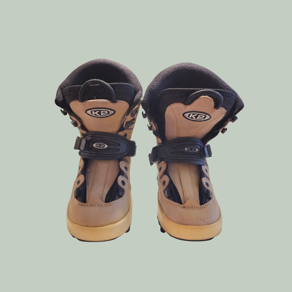K2 Yak Women Snowboard Boots Clicker Step In Tan‎ Black Size 8.5 EUR 39